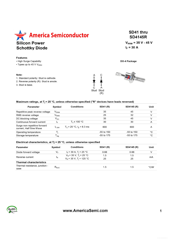 SD41 America Semiconductor