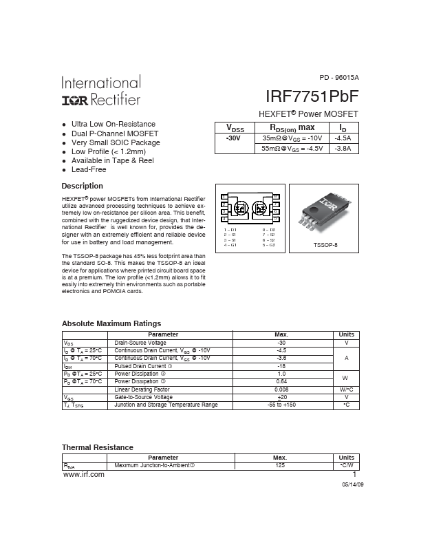 IRF7751PbF International Rectifier