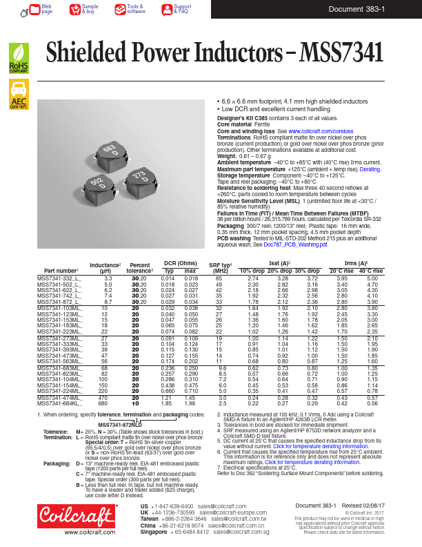 <?=MSS7341?> डेटा पत्रक पीडीएफ