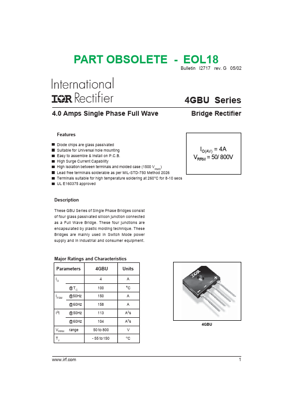 4GBU04F International Rectifier