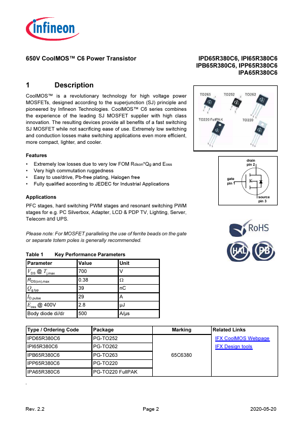 IPA65R380C6