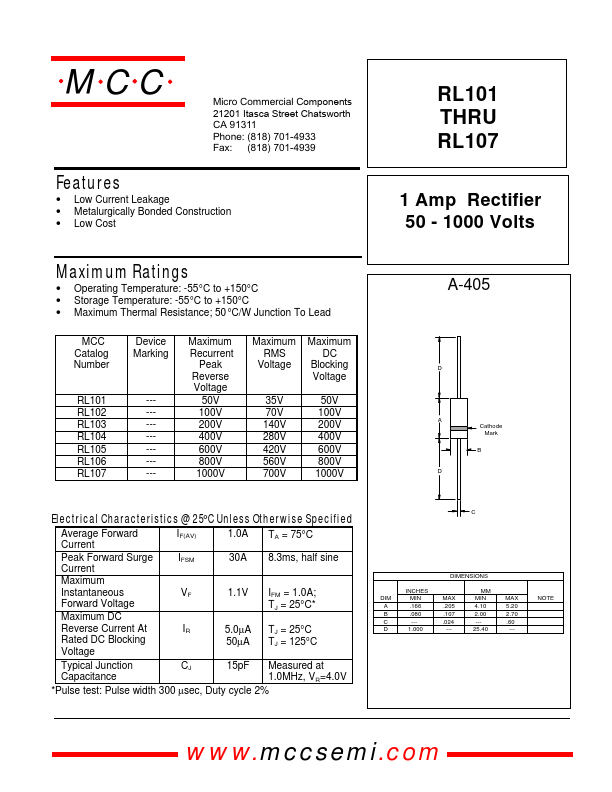 RL103 Micro Commercial Components