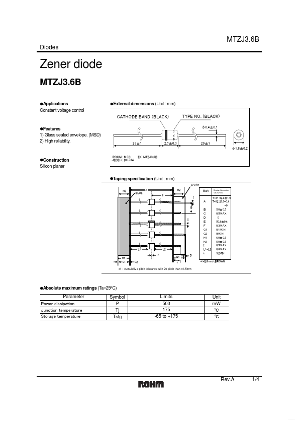 <?=MTZJ6.8B?> डेटा पत्रक पीडीएफ