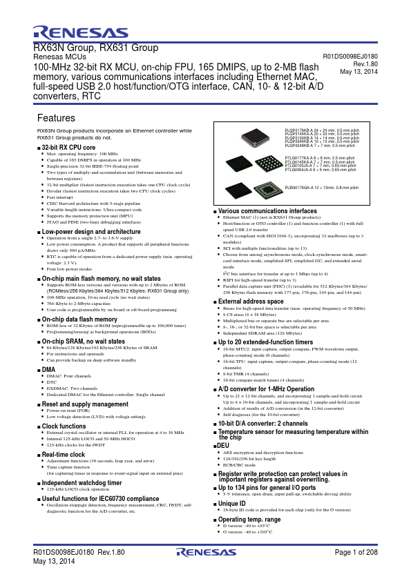 R5F563NEDGFB Renesas