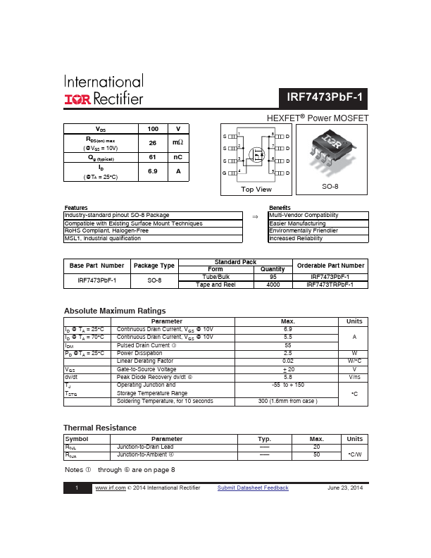 IRF7473PBF-1 International Rectifier