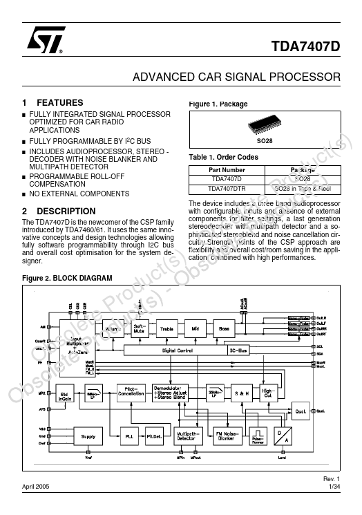 TDA7407D STMicroelectronics