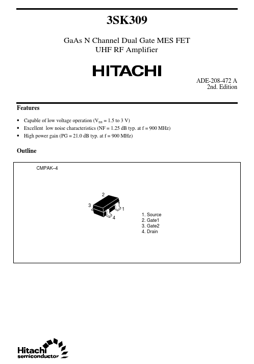 3SK309 Hitachi Semiconductor