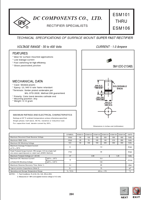 ESM104 Dc Components