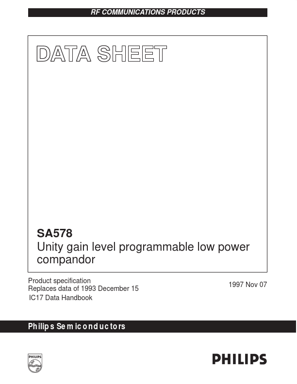 <?=SA578?> डेटा पत्रक पीडीएफ