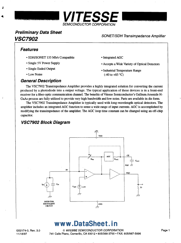 <?=VSC7902?> डेटा पत्रक पीडीएफ