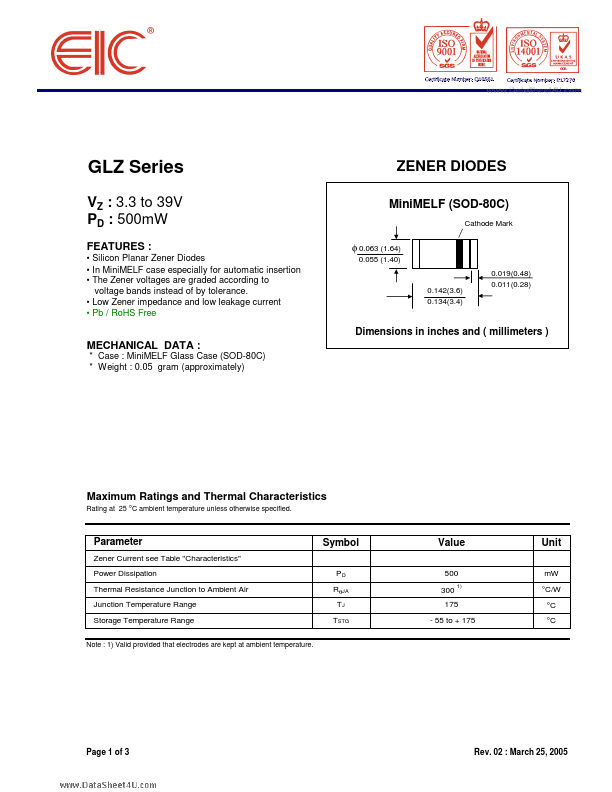 GLZ30 EIC discrete Semiconductors