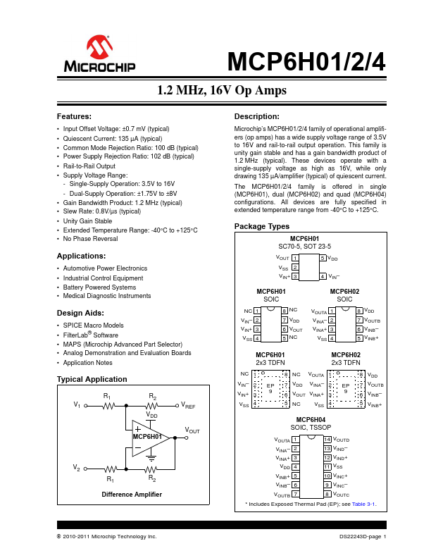 MCP6H04 Microchip Technology