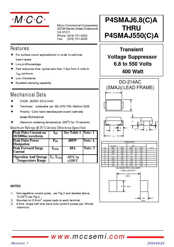 P4SMAJ18CA