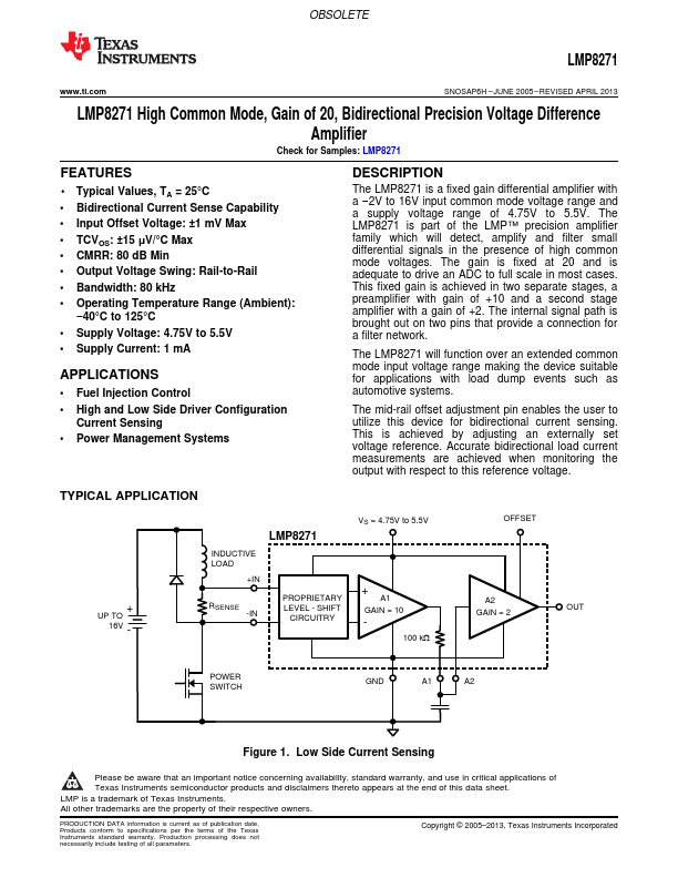 LMP8271 Texas Instruments