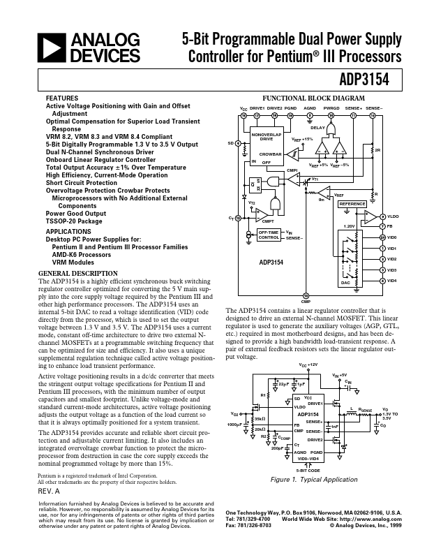 <?=ADP3154?> डेटा पत्रक पीडीएफ