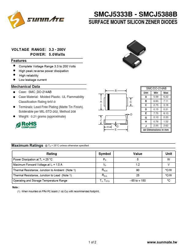 SMCJ5387B SunMate