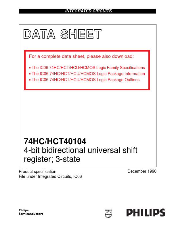 <?=74HC40104?> डेटा पत्रक पीडीएफ