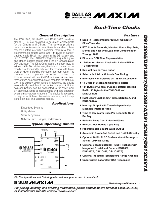 DS12885 Maxim Integrated Products