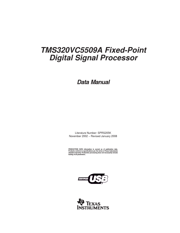 <?=TMS320VC5509A?> डेटा पत्रक पीडीएफ