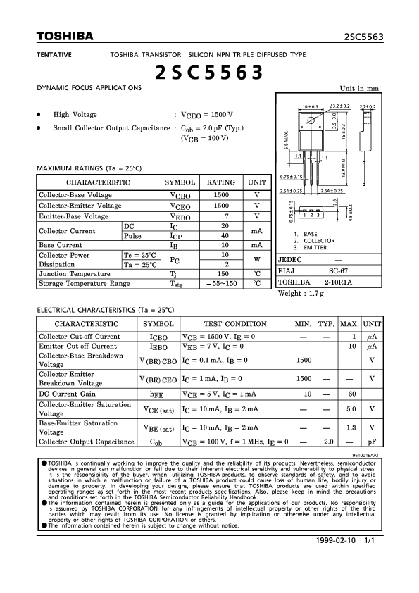 2SC5563 Toshiba Semiconductor