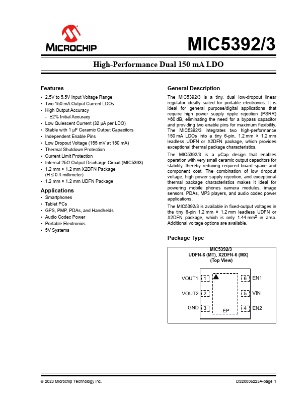 MIC5393 Microchip