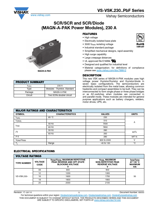 VS-VSKV230-08PBF