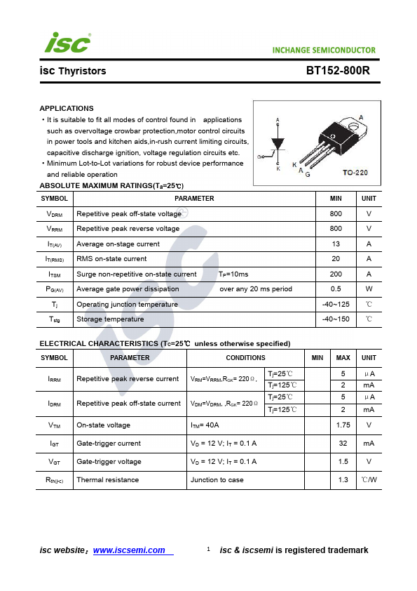 BT152-800R INCHANGE