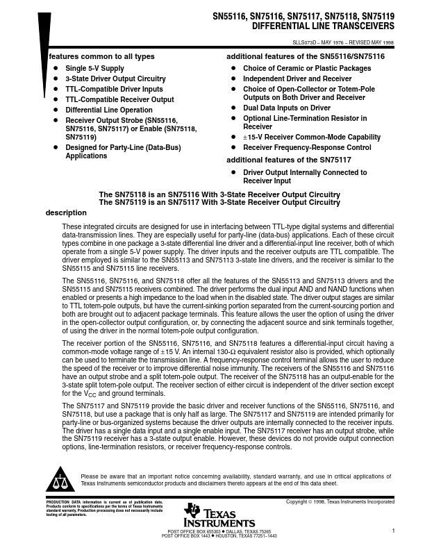 SN75119P Texas Instruments