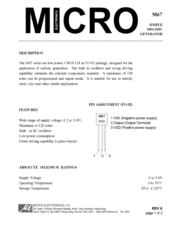M67 Micro Electronics