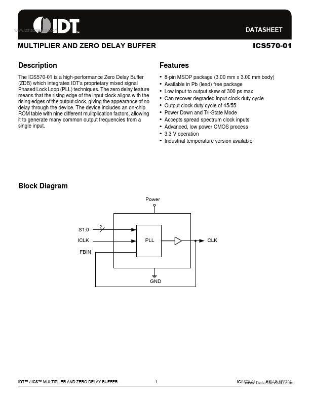 ICS570-01 Integrated Device Technology