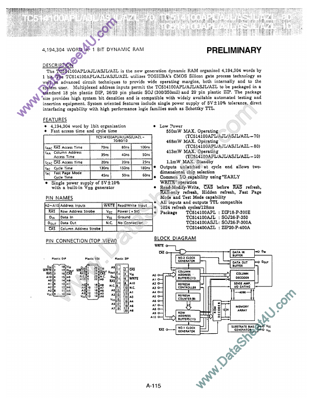 <?=TC514100APL-80?> डेटा पत्रक पीडीएफ