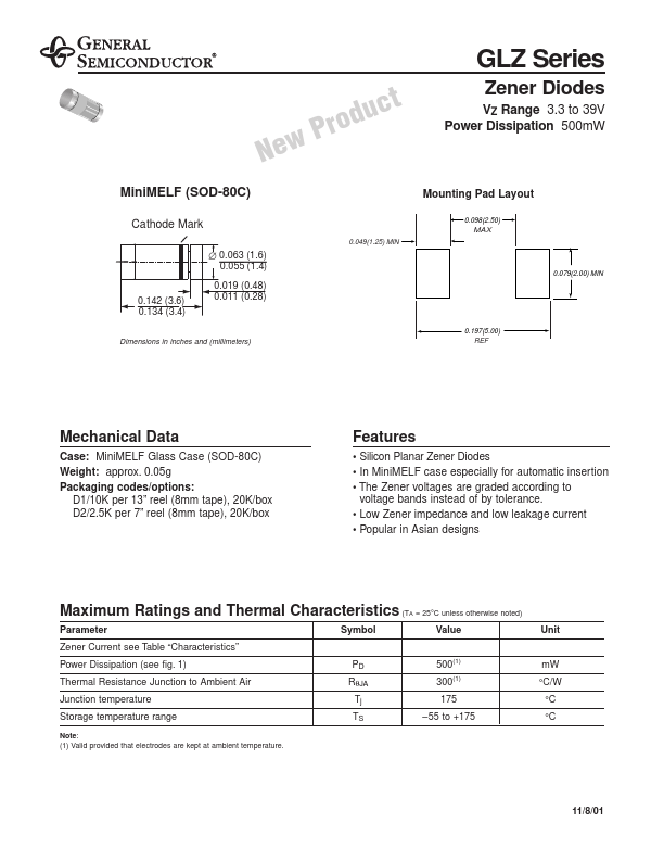 GLZ18 General Semiconductor