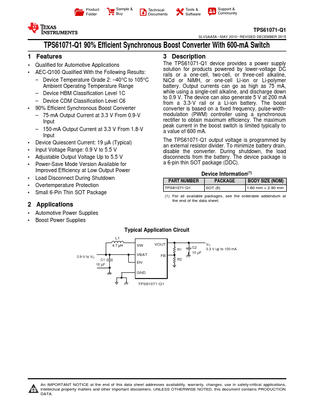 TPS61071-Q1