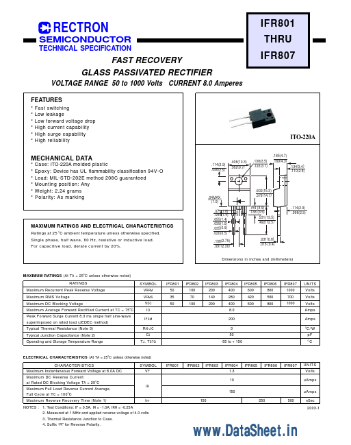 IFR805 Rectron Electronic