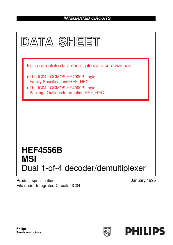 <?=HEF4556B?> डेटा पत्रक पीडीएफ