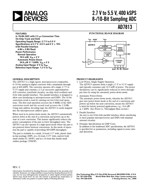 AD7813 Analog Devices