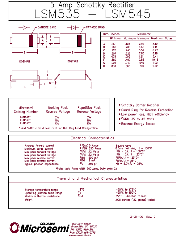 LSM540 Microsemi Corporation