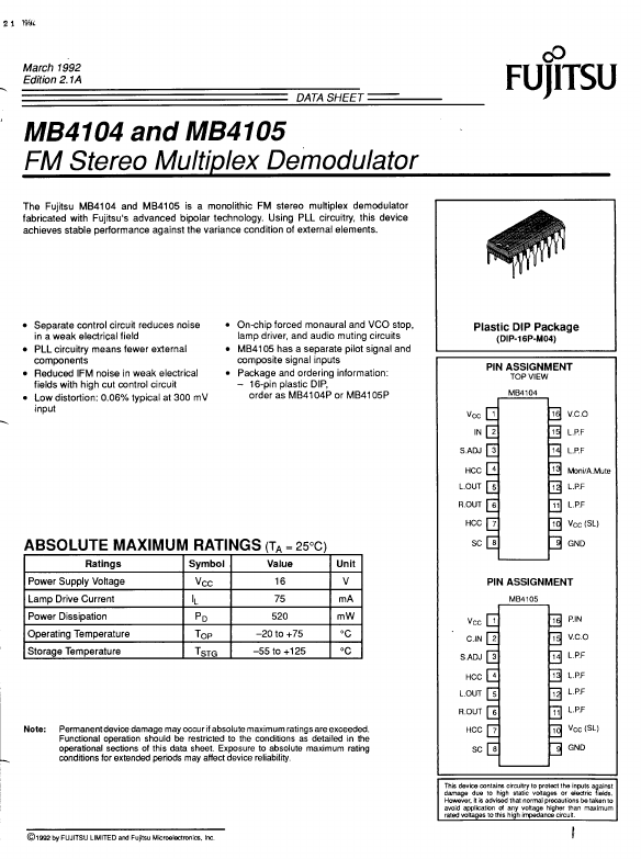 <?=MB4104?> डेटा पत्रक पीडीएफ