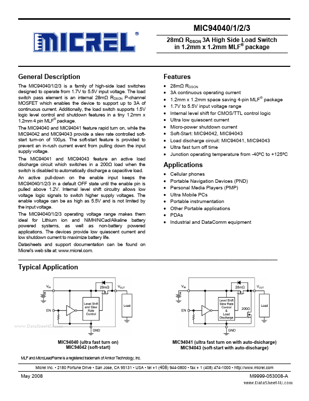 MIC94043 Micrel Semiconductor