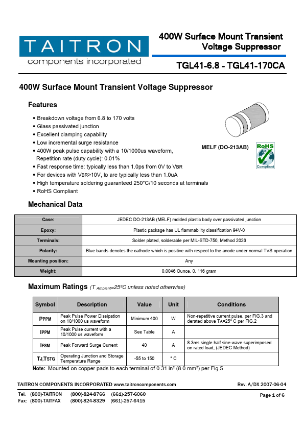 TGL41-36A TAITRON