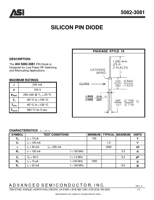 5082-3081 Advanced Semiconductor