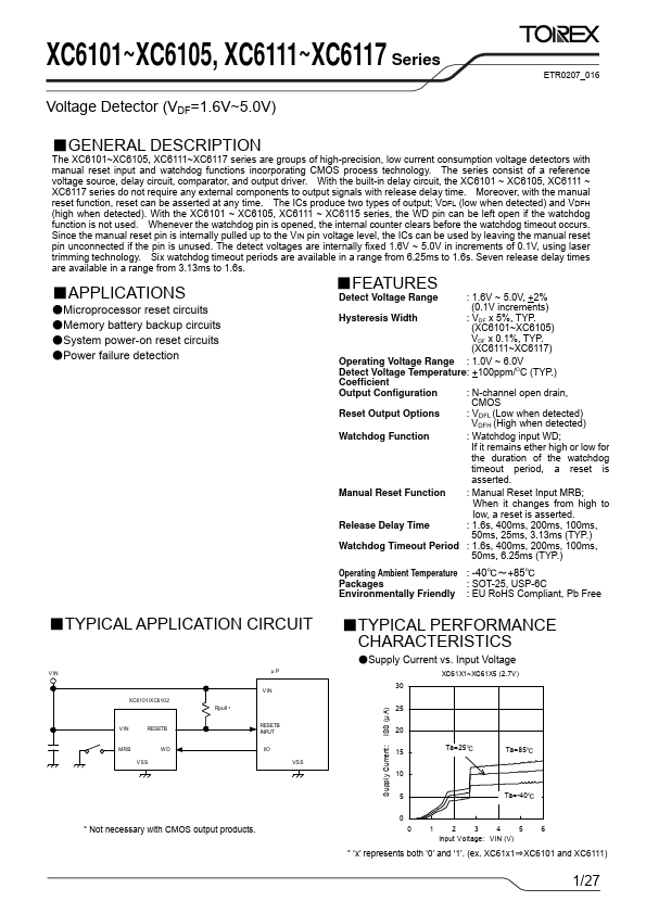 XC6105 Torex Semiconductor
