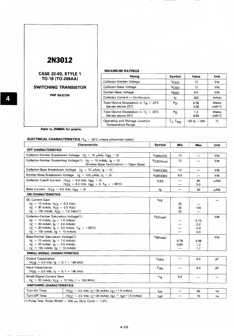 2N3012 Motorola