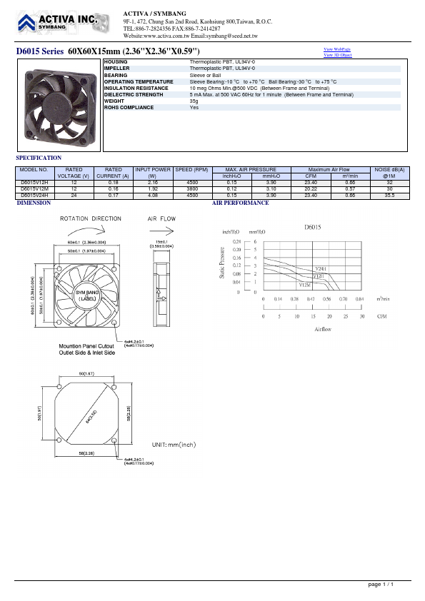 D6015V12H ACTIVA