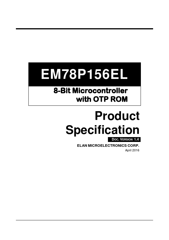 EM78P156EL ELAN Microelectronics