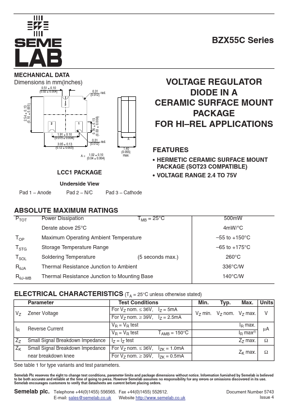 <?=BZX55C5V6?> डेटा पत्रक पीडीएफ