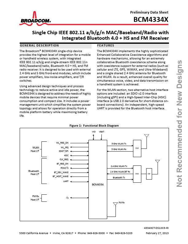 BCM4334X Cypress Semiconductor