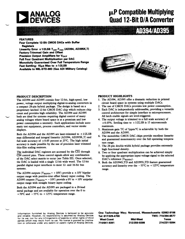 AD395 Analog Devices