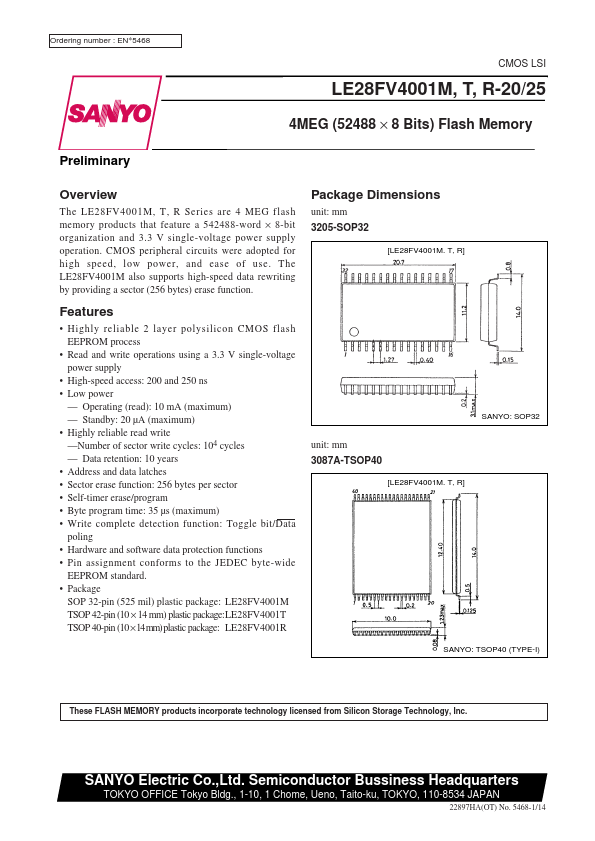 LE28FV4001R-25