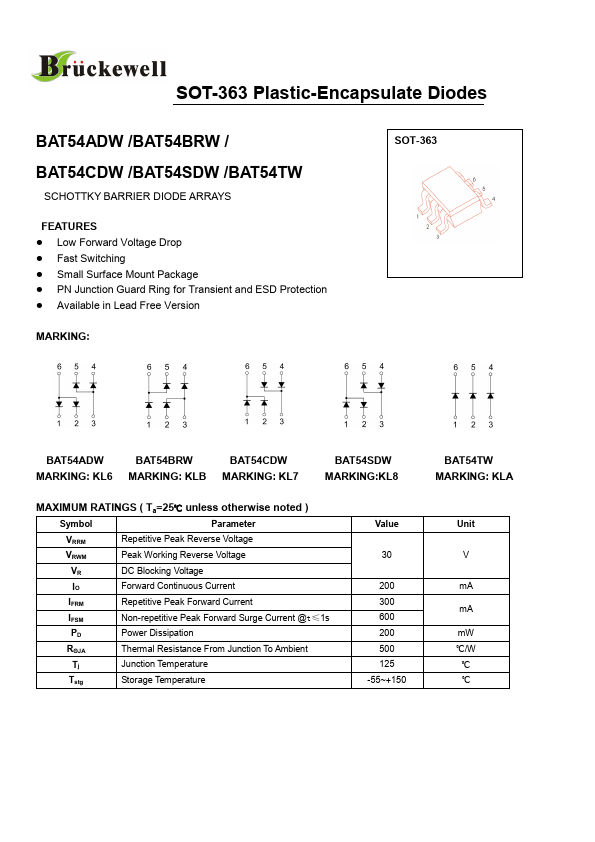 <?=BAT54TW?> डेटा पत्रक पीडीएफ